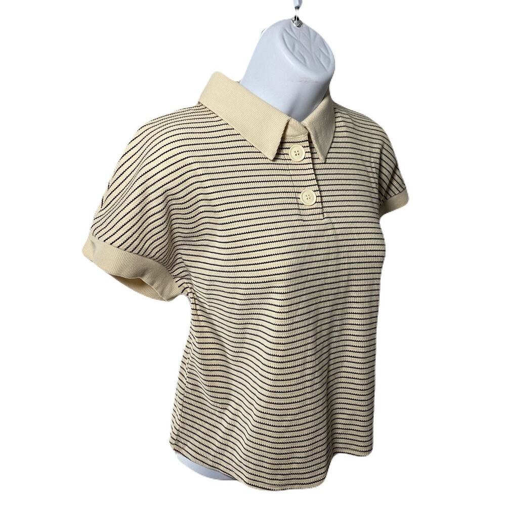 KIRIOUS Los Angeles Striped/Collared CropTop Womans Size S